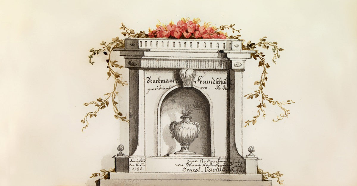 Cremation remains burial headstone painting.