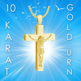 Crucifix 10KT or 14KT Gold Cremation Jewelry Urn - ORDER NOW