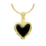 Onyx Mourning Heart 10KT or 14KT Gold Cremation Jewelry Urn - ORDER NOW