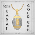 Football 10KT or 14KT Gold Cremation Jewelry Urn - ORDER NOW