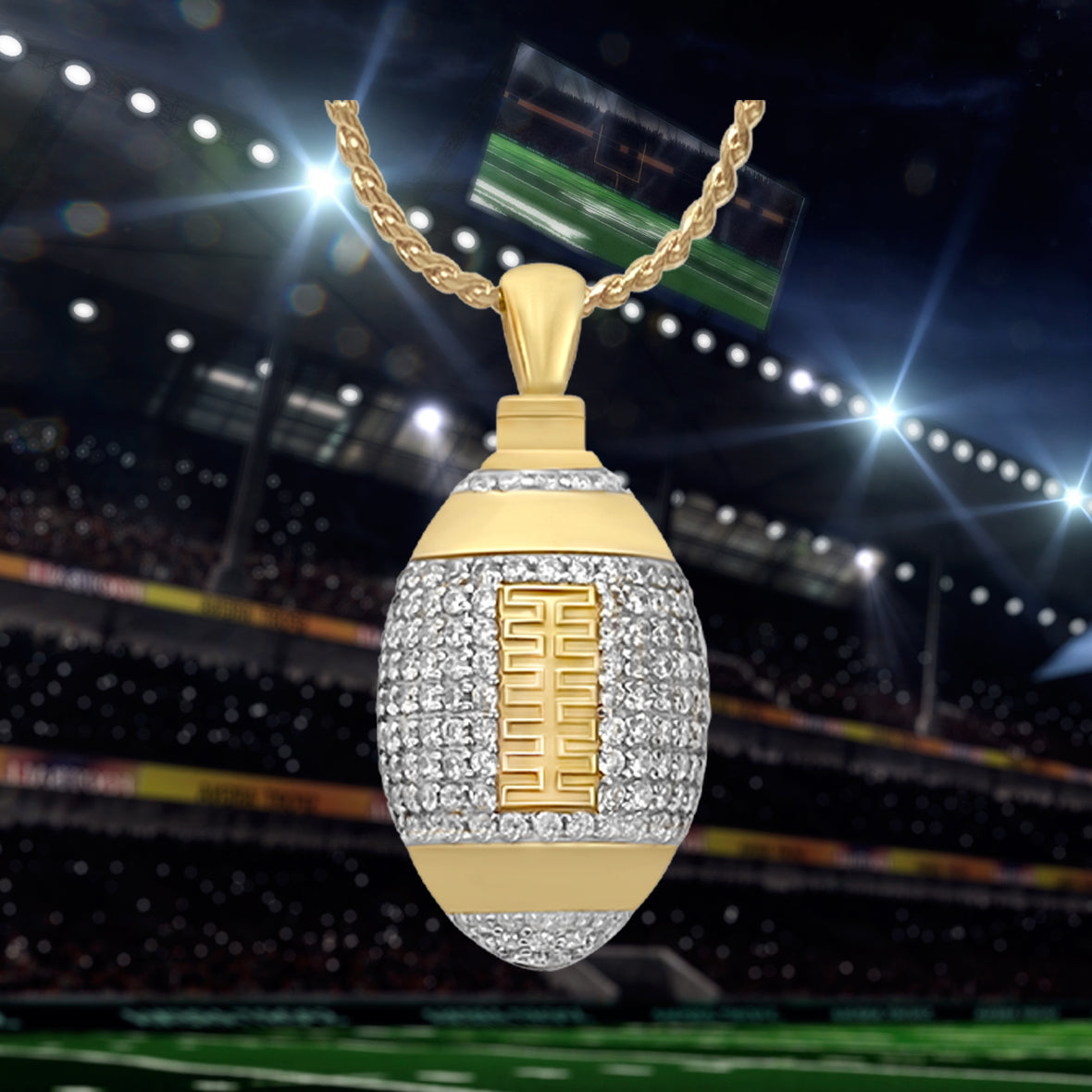Football 10KT or 14KT Gold Cremation Jewelry Urn - ORDER NOW
