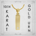 Gold Bar Crystal 10KT or 14KT Gold Cremation Jewelry Urn - SHIPS NOW