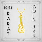 Acoustic Guitar 10KT or 14KT Gold Cremation Jewelry Urn - SHIPS NOW