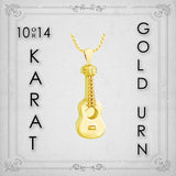 Acoustic Guitar 10KT or 14KT Gold Cremation Jewelry Urn - SHIPS NOW