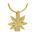 Marijuana Leaf 10KT or 14KT Gold Cremation Jewelry Urn - SHIPS NOW