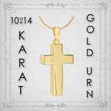 Men's Perfect Cross 10KT or 14KT Gold Cremation Jewelry Urn - SHIPS NOW