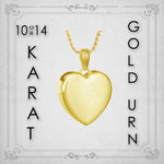 Perfect 10KT or 14KT Gold Heart Cremation Jewelry Urn - SHIPS NOW