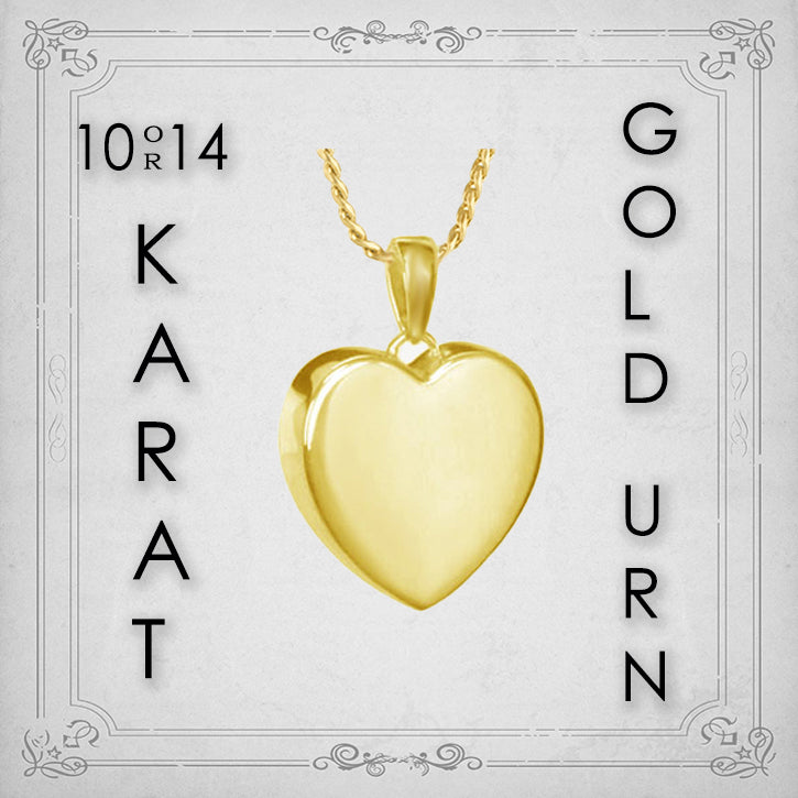 Perfect 10KT or 14KT Gold Heart Cremation Jewelry Urn - SHIPS NOW