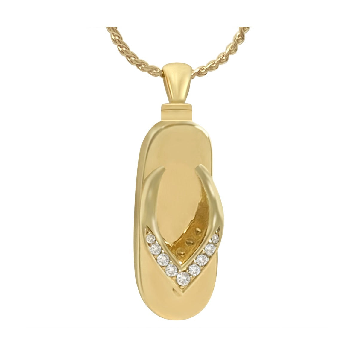 Sandal 10KT or 14KT Gold Cremation Flip Flop Jewelry Urn - SHIPS NOW