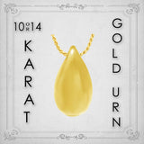Large Teardrop 10KT Gold Cremation Jewelry Urn  - SHIPS NOW