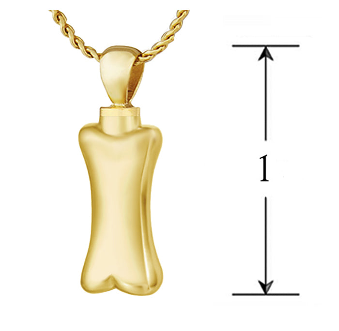 Dog Bone 10KT or 14KT Gold Cremation Jewelry Urn - SHIPS NOW