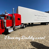Trailer Cremation Urn & Peterbilt 389 Red Truck Décor