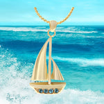 Sail Boat 10KT or 14KT Gold Cremation Jewelry Urn - SHIPS NOW