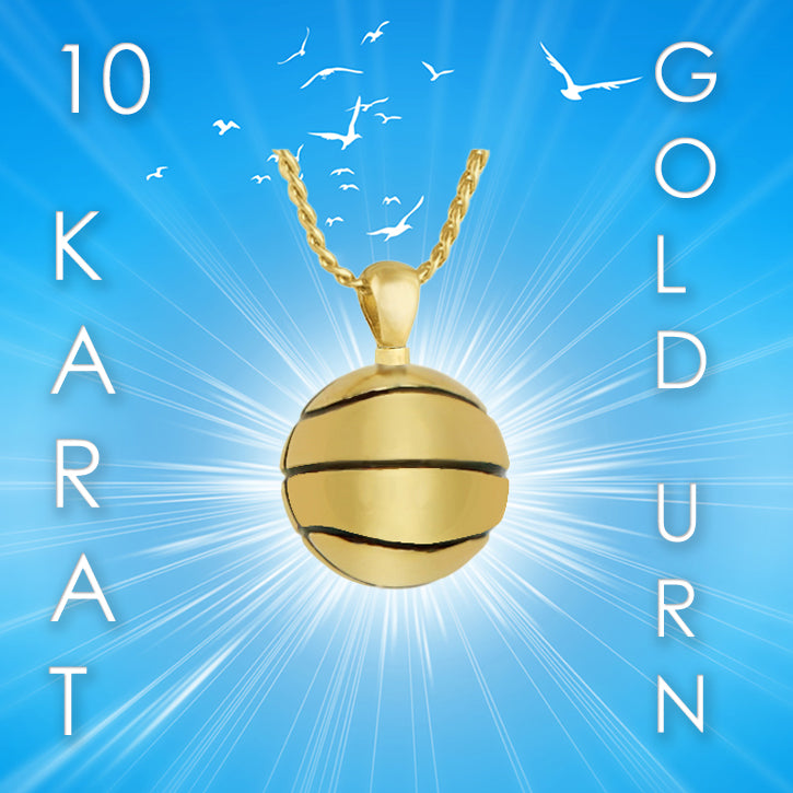 Basketball 10KT Gold Cremation Jewelry Urn - SHIPS NOW