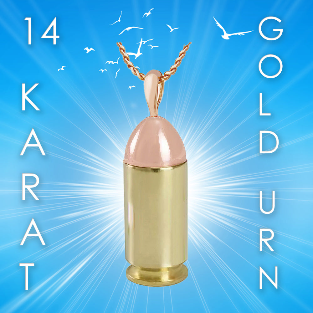 Rose Gold 10KT Bullet Cremation Jewelry Urn - SHIPS NOW