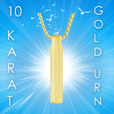 Sleek Cylinder 10KT or 14KT Gold Cremation Jewelry Urn - SHIPS NOW