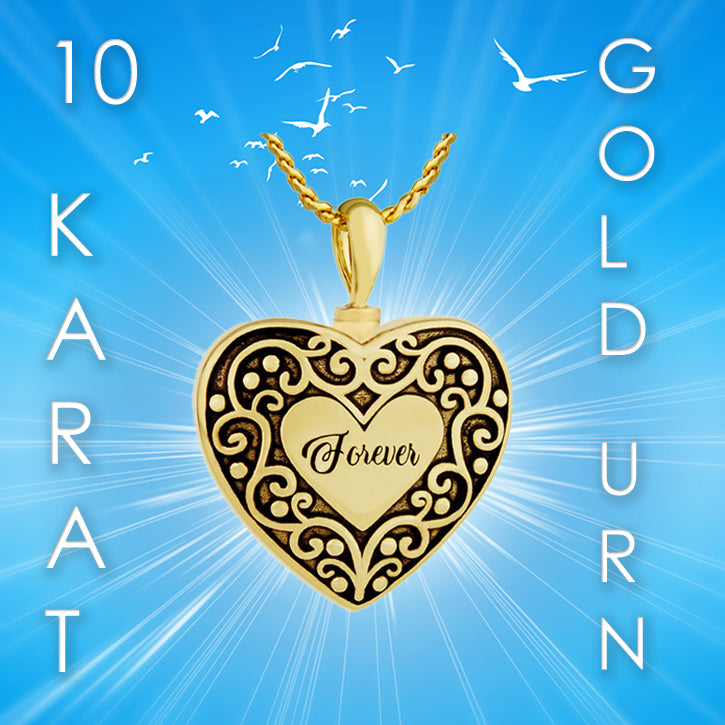 Forever 10KT or 14KT Gold Cremation Jewelry Urn - SHIPS NOW