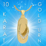 Sandal 10KT or 14KT Gold Cremation Flip Flop Jewelry Urn - ORDER NOW
