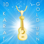 Acoustic Guitar 10KT or 14KT Gold Cremation Jewelry Urn - SHIPS NOW