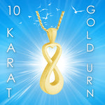 Infinity Heart 10KT or 14KT Gold Cremation Jewelry Urn - SHIPS NOW