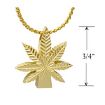 Marijuana Leaf 10KT or 14KT Gold Cremation Jewelry Urn - SHIPS NOW