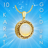 Moonstone 10KT Gold Cremation Jewelry Urn - SHIPS NOW