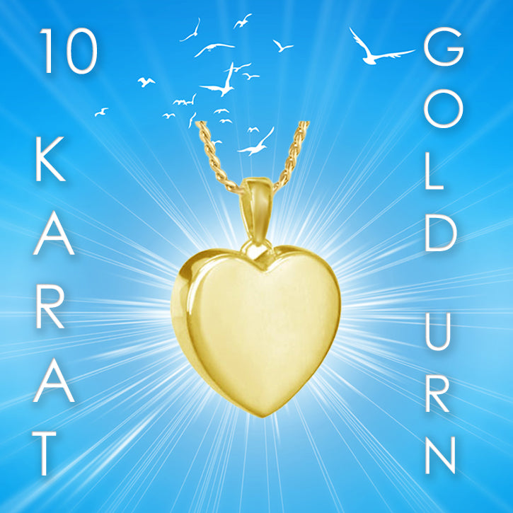 Perfect 10KT or 14KT Gold Heart Cremation Jewelry Urn - SHIPS NOW