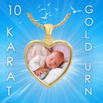 Photo Heart 10KT or 14KT Gold Cremation Jewelry Urn - SHIPS NOW