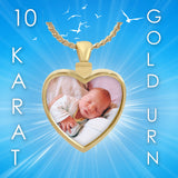 Photo Heart 10KT or 14KT Gold Cremation Jewelry Urn - SHIPS NOW