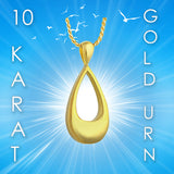 Precious Tears 10KT or 14KT Gold Cremation Jewelry Urn - SHIPS NOW