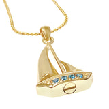 Sail Boat 10KT or 14KT Gold Cremation Jewelry Urn - SHIPS NOW