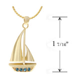 Sail Boat 10KT or 14KT Gold Cremation Jewelry Urn - SHIPS NOW