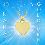 Perfect Swing Heart 10KT or 14KT Gold Cremation Jewelry Urn - ORDER NOW