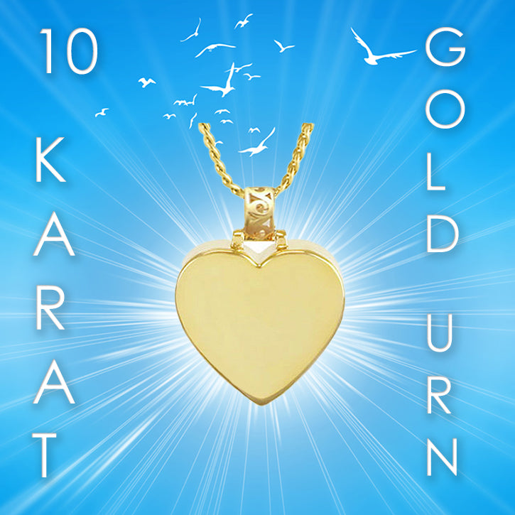 Perfect Swing Heart 10KT or 14KT Gold Cremation Jewelry Urn - ORDER NOW