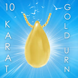 Large Teardrop 10KT Gold Cremation Jewelry Urn  - SHIPS NOW
