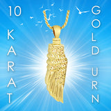 Angel Wing 10KT or 14KT Gold Cremation Jewelry Urn - ORDER NOW