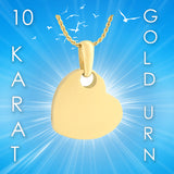 Simply Love Gold Heart 14KT Gold Cremation Jewelry Urn - SHIPS NOW