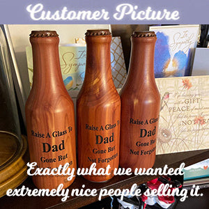 Beer Bottle Toast Keepsake Urn - Light or Dark Wood Options