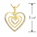 Triple Hearts of Love 10KT or 14KT Gold Cremation Jewelry Urn - SHIPS NOW