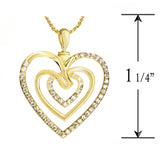 Triple Hearts of Love 10KT or 14KT Gold Cremation Jewelry Urn - SHIPS NOW