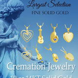 Triple Hearts of Love 10KT or 14KT Gold Cremation Jewelry Urn - SHIPS NOW