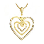 Triple Hearts of Love 10KT or 14KT Gold Cremation Jewelry Urn - SHIPS NOW