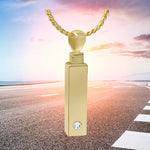 Gold Bar Crystal 10KT or 14KT Gold Cremation Jewelry Urn - SHIPS NOW