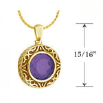 Amethyst 14KT Gold Cremation Jewelry - SHIPS NOW