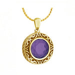 Amethyst 14KT Gold Cremation Jewelry - SHIPS NOW