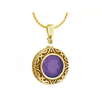 Amethyst 14KT Gold Cremation Jewelry - SHIPS NOW