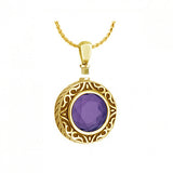 Amethyst 14KT Gold Cremation Jewelry - SHIPS NOW