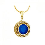 Royal Blue 14KT Gold Cremation Jewelry Urn - SHIPS NOW