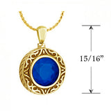 Royal Blue 14KT Gold Cremation Jewelry Urn - SHIPS NOW