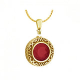 Garnet 10KT Gold Cremation Jewelry Urn - ORDER NOW